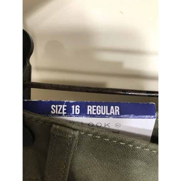 Adalae Womens Wide Leg Jeans Green Pockets Size 12 Cargo - Picture 6 of 12